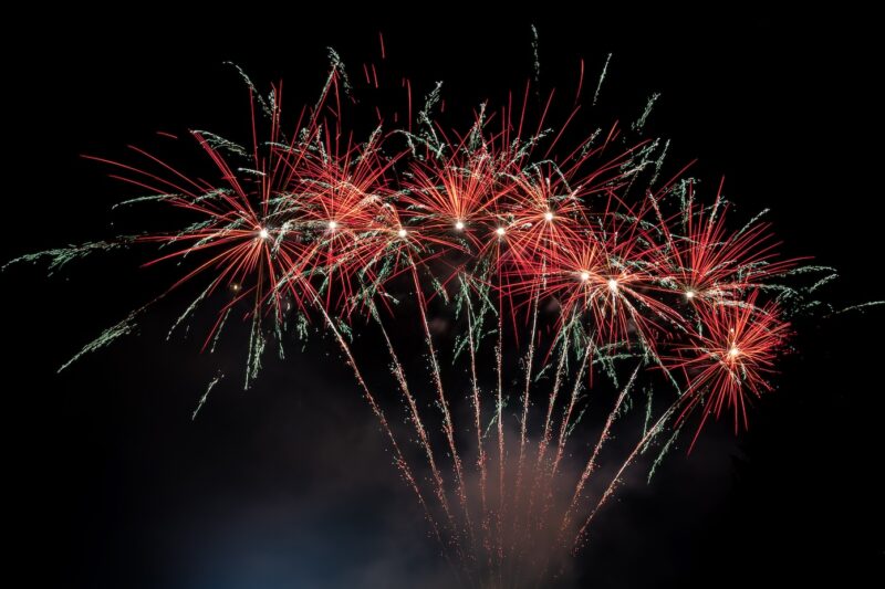 Feu d'artifice rouge